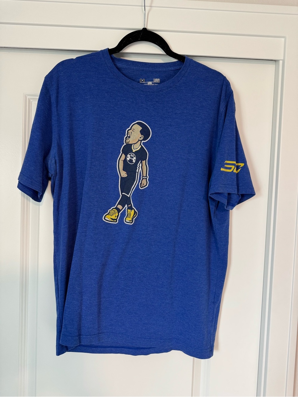 Under Armour Curry Royal Blue Short Sleeve Tee with Yellow Accents